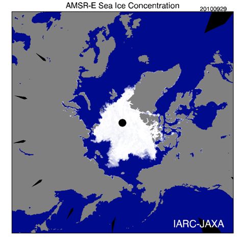 北極の溶けていく氷